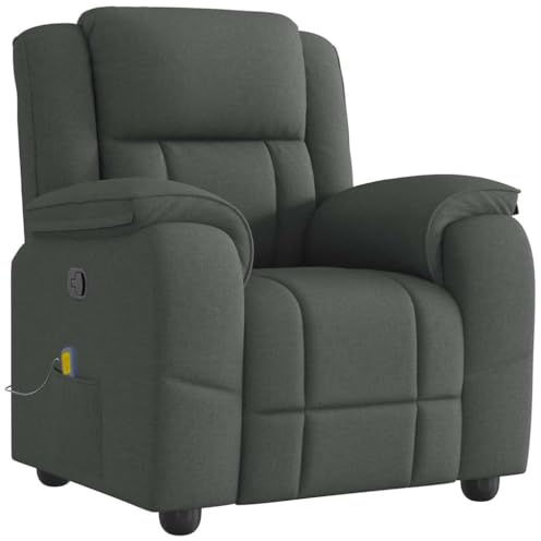 vidaXL Massagefåtölj mörkgrå tyg
