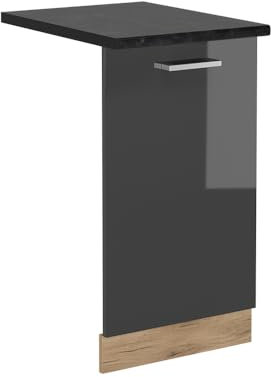 Vicco Façade de Lave-Vaisselle R-Line, Anthracite Haute Brillance, 45cm, PT Anthracite, pour Une Combinaison Libre au Sein de systèmes de Cuisine modulaires