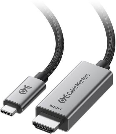 Cable Matters Câble USB C HDMI 2.1 unidirectionnel 48Gbps 8K - 0,9 m, prend en charge 4K@240Hz/8K@60Hz & HDR, câble Thunderbolt 4 vers HDMI 2.1, compatible avec les ordinateurs portables Thunderbolt 5