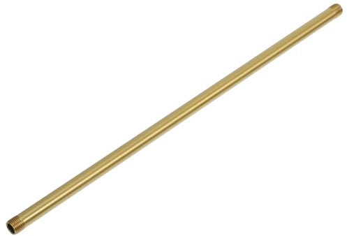 iplusmile Polished Brass Nipple Pipe for Lamp DIY Lighting Project Supplies M10 300mm Straight Lamp Fixture Rod Threaded Brass Connector