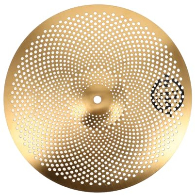 COOPHYA Silent Drum Cymbals Packung 14 Zoll Messing Dämpfer Becken mit Lochdesign für Jazz Übung Gehörschutz Schlagzeug Zubehör