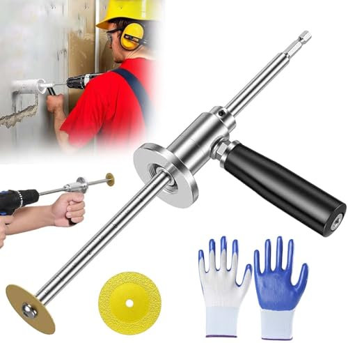 Tagliatubi interno per tubi in PVC, strumento idraulico in acciaio inossidabile con ruota diamantata, profondità regolabile 17,8 cm per tubi in PVC da 3,8 cm a 8, adatto per trapani e uso manuale