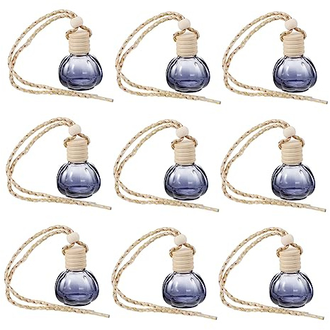 VOSAREA 10Pcs Car Hanging Perfume Bottles Aromatherapy Pendants for Auto Interior Unique Fragrance Distributors Decorative for Home Office Scented Car
