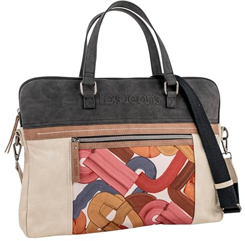 Lois - Bolso Ordenador Portatil Mujer Elegante para Trabajo Diario Viajes Oficina Estilo Moderno con Diseño Funciona., Negro