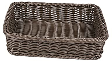 HEALEEP Cesta Porta Pane Intrecciata in Pp Stile Creativo per Alimenti e Snack 40x30x8 Cm Adatta Supermercato per Esposizione e Conservazione