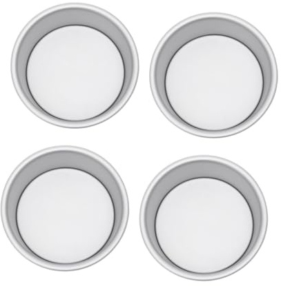 CIYODO 4piezas Molde Para Pasteles Redondo De Aleación De Antiadherente Con Base Extraíble Para Hornear Tartas Unidades Por Paquete
