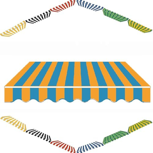 Tessuto di ricambio per tenda da giardino retrattile, copertura a righe, 300 x 250 cm, per tende da sole a braccio, misura 250550 cm, durevole e resistente alle intemperie