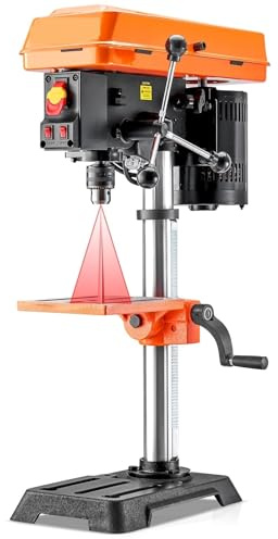 Perceuse à colonne de table 10 pouces avec vitesse réglable de 610/940/1500/2150/2800 tr/min for le bois et le métal,Stabilité