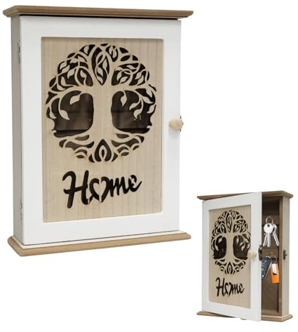 Rongxze Boho Deko Holz Schlüsselkasten, Lebensbaum Schlüsselbox | Vintage Dekor, Schlüsselschrank, Für Eingang, Flur, Büro
