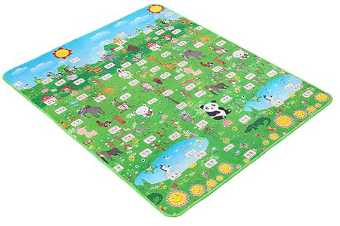 DAWCBVJQ Kinder Spielteppich,Lernspaß Spielmatte Für Kinderzimmer & Kindergarten | Doppelseitige Interaktive Matte Für Innenräume Kindergarten Kinderzimmer Sinnesanregung Aktivitäten Krabbelübungen