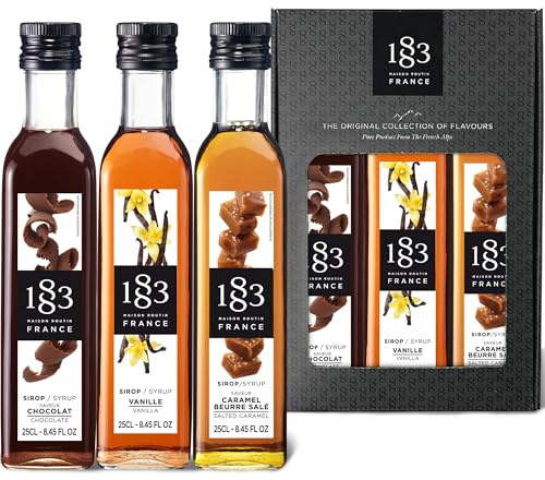 1883 Maison Routin Chocolate, Vanilla & Salted Caramel Syrup 3pc Gift Set