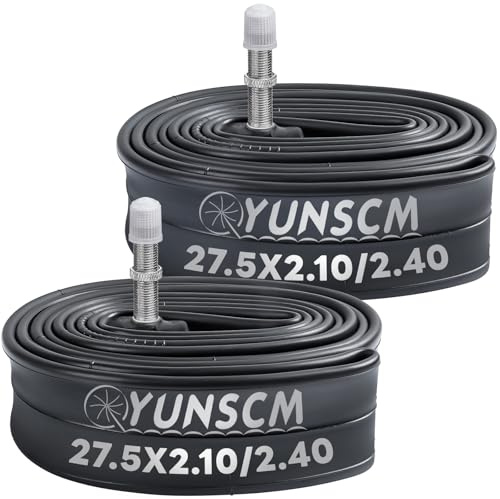 YunSCM 2PCS 54/60-584 27.5 Zoll Schlauch 27.5x2.10 27.5x2.125 27.5x2.20 27.5x2.25 27.5x2.35 27.5x2.40 TR4A-40mm Schrader Valve, Kompatibel 27.5 Zoll Fahrradschlauch/E-Fahrrad Schlauche
