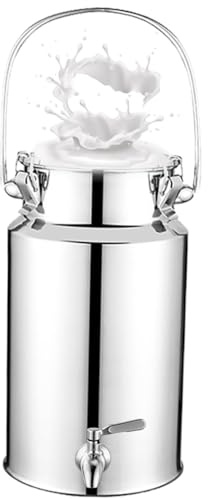 YLKJCE tanica Acciaio Inox per Olio con Rubinetto tanica Acciaio Inox per Olio Trasporto del Latte in Acciaio Inossidabile Secchio(Capacity,15 Liter)