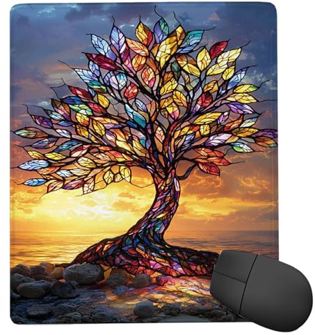 Mouse Pad Sunset Tree, Small Mouse Mat 36 x 30 cm with Non-Slip Rubber Base, Waterproof Mousepad, Gaming Mousemat for Women Kids Men Laptops Keyboard Tray Home Traveling Office Accessories d-841
