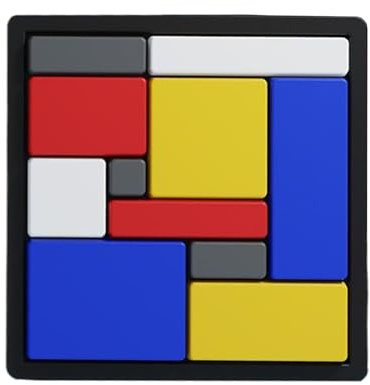 -Pussel – ABS-standard, 13,5 x 13,5 cm, kognitiv | tankespel med på att bygga tankefärdigheter, träningsblockutmaning | Inomhus kontor