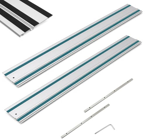 Führungsschiene 2800 mm kompatibel mit Makita Tauchsägen – 2x 1400 mm Alu-Schiene mit Verbinder für präzise Längs-, Gehrungs- und Geradschnitte