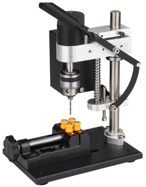 Taladro de columna, Mini Taladro De Banco Eléctrico, Kit Soporte Prensa, 8000 R/min, 7 Engranajes, Velocidad Variable, Máquina Perforación Mesa, Preciso, DIY(Luxury Version)