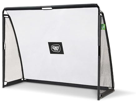 EXIT Toys Fußballtor 220 x 170 cm mit Torwand – Für Garten und Kinder Geeignet – Stahlrahmen mit Verankerung – Coppa Goal – Schwarz