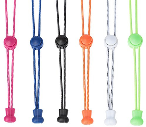 Elastische Schnürsenkel, selbstschließend, 6 Paar Sport-Schnürsenkel, schnelle Schnürsenkel für Kinder, Schnellschnürsenkel/Schnürsenkel für Ihre Schuhe für Erwachsene, Läufer, ältere Menschen