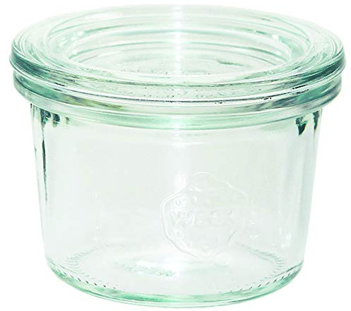 Weck Sturzglas 80 ml (Hochwertiges Einweck, Einmach Glas mit Glasdeckel; zum Einkochen; Hitzebeständig; Mikrowellengeeignet; Backofengeeignet; Rundrandglas) 80, 12 Stück