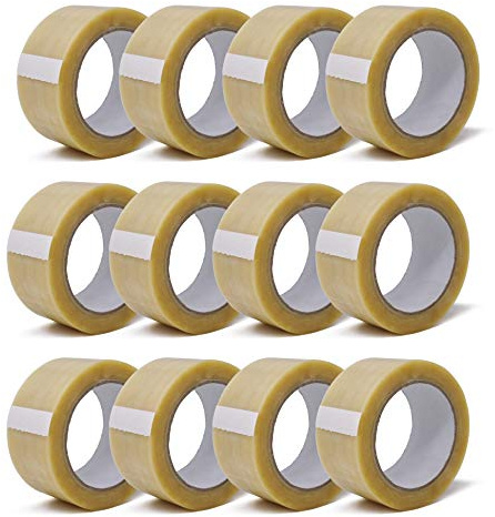 gws Paket-Klebeband PVC Kräftiges Verpackungsband für schwere Pakete | Sehr hohe Reissfestigkeit, leicht & leise abrollend | Länge: 66 m | Breite: 50 mm | Dicke: 64 μm (12 Rollen - farblos)