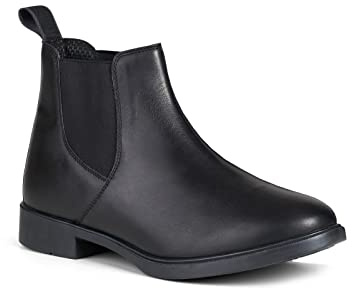 HORZE Damen Reitstiefelette Dresden, Reitschuhe aus PU Leder, Stiefeletten zum Reiten, Schwarz, 39