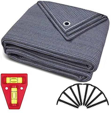 smartpeas Alfombra De Toldo - Suelo De Polietileno (Hdpe) con Ojales De Acero Inoxidable - Robusta Y Lavable - con Bolsa Y 8 T-Clavijas +1X Nivel De Burbuja Cruzada