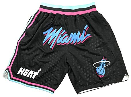 G&F Miami Heat Basketball Sommershorts Fans Swingman Basketballuniform Kurze Hose S-XXL (Size : S)