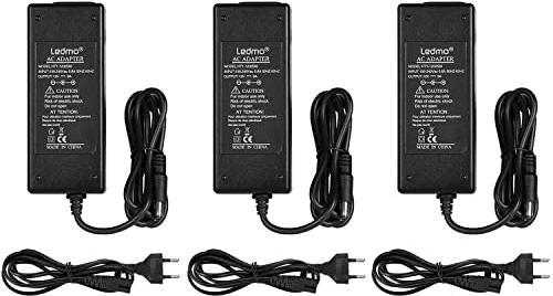 LEDMO 3 Pezzi di Alimentatore 12v 5a trasformatore 60W, Trasformatore 220 12v Adattatore di alimentazione per barra luminosa a LED, display, radio e altre apparecchiature