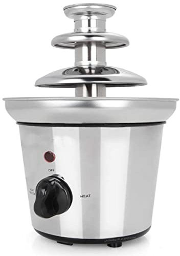 Fuente de chocolate 3 pisos. Cuerpo y fuente de acero inoxidable. Función mantenimiento de calor. Potencia 32W