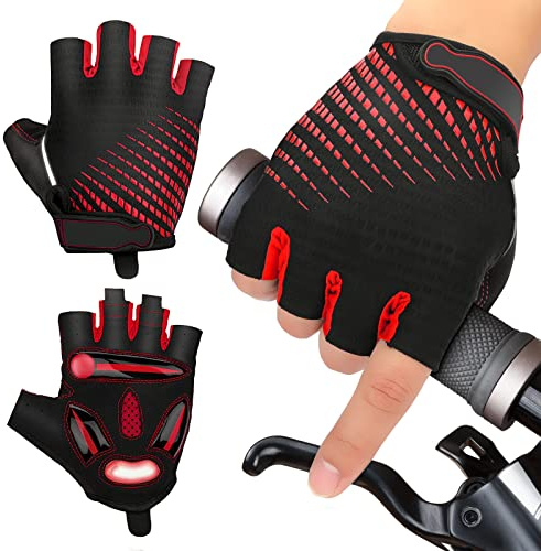 JTENG MTB Handschuhe,Halbfinger Sommer Fahrradhandschuhe für Männer und Frauen,Stoßfestes GELAtmungsaktivBequemRutschfest Geeignet für Motorräder Fahrräder MTB Fitnessstudio | Radhandschuhe für Herren Damen, 5 mm Stoßfestes GEL, Atmungsaktiv Bequem Rutschfest Geeignet für Motorräder