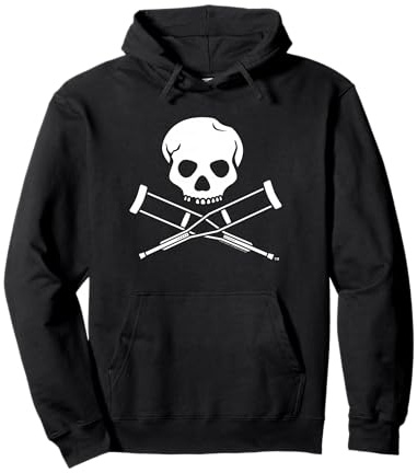 Jackass Skull And Crutches Logo Felpa con Cappuccio
