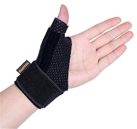Thx4COPPER Attelle de Pouce à Compression Réversible- Orthèse de Pouce Pour Pouce BlackBerry, Arthrite, Doigt à Ressort, Tendinite, Respirant, Légère et Stable Pour Main Gauche et Droite-S/M