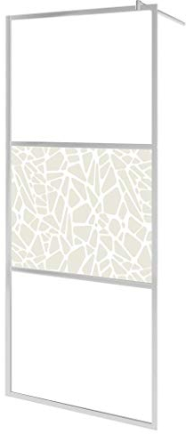 Duschwand für Begehbare Dusche ESG-Glas Steindesign 90x195 cm