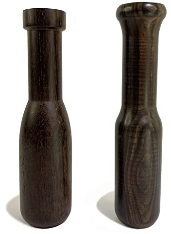 UPTALY Lot de 2 pilons en bois (18 cm, 17cm), couleur marron naturel, sans épissure, pilons en bois massif, pilon remplaçable, bâton de meulage manuel de rechange, long pilon de cuisine, pour mortier
