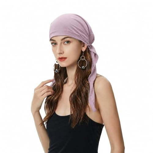 ZLYC Damen Chemo Turban Mütze Vorgebundenes Kopftuch Headwraps Leichte Hut | Leicht Atmungsaktiv