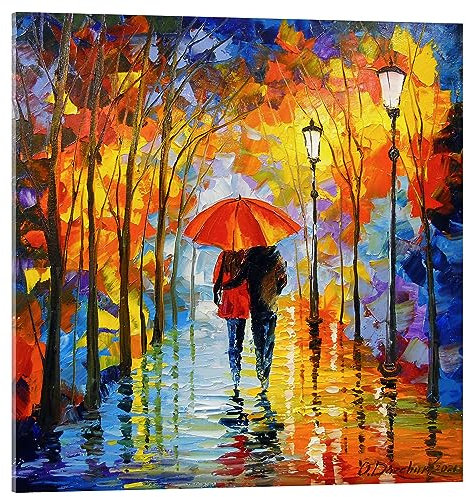 Posterlounge Spaziergang im Park Acrylglasbild von Olha Darchuk 50 x 50 cm Wandbilder Wanddeko