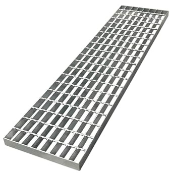 Natotela Grille de drainage en acier galvanisé - 100 x 25 cm - Classe B125 - Robuste - Pour garage, usine, parking, sol en béton