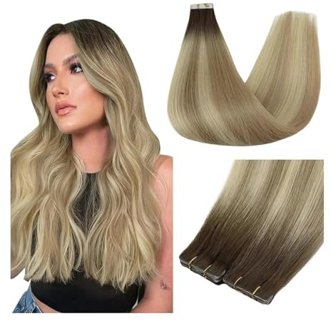 Extensiones Adhesivas Cabello Cinta de inyección Balayage en extensiones de cabello 5 piezas Cinta virgen en extensiones Color 2/18/22 Insertar cinta en extensiones de cinta sin costuras de cabello hu