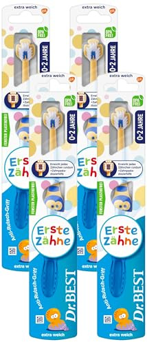 Dr.BEST Erste Zähne Zahnbürste, Weich (1 Stück), ab dem ersten Zahn (Packung mit 4)