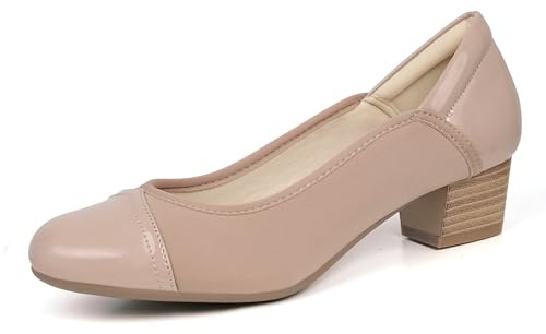 Ortho+rest Damen Hallux Valgus Pumps mit Niedrigem Absatz Orthopädische Schuhe Orthopädische Slip-On-Loafer(38,Nude)