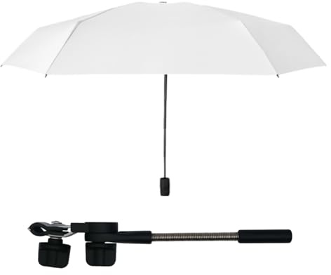Ombrello passeggino con clip | Ombrello regolabile a 360° per passeggino con morsetto | Ombrellone per passeggino UPF 50+ + ombrellone per sedia con clip per