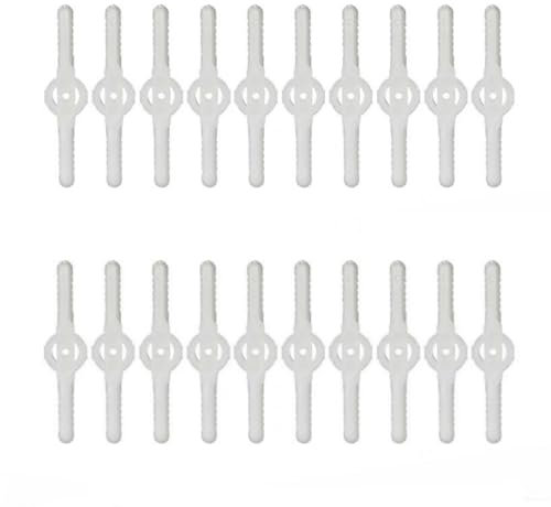 LIUWAZJ 50 Pieces Plastic Grass Trimmer Blades, Grass Trimmer Replacement Blades, 135 mm Cordless Strimmer Blades, for Lawn, Garden, Orchard, Woods, or Pastoral, Cordless Lawn Mower Cutting (White)