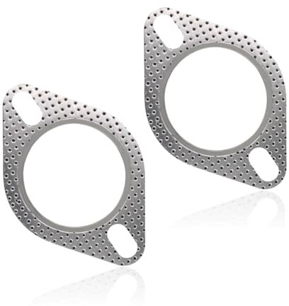 2 PCS Car Exhaust Gasket,63.5mm 2-Bolt Exhaust Flange Gasket Replacement OEM#120-06310-0002,Standard Exhaust Manifold Gasket Car Accessories Made of High Temp Gasket Material