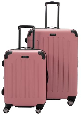 Kenneth Cole REACTION Renegade Luggage Expandable 8-Wheel Spinner Lightweight Hardside Suitcase, Peony, 2-Piece Set (20/28)