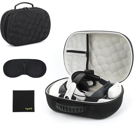 Étui rigide pour Meta Quest 3S/Quest 3 Étui de protection portable pour casque de jeu Meta Quest 3S/Quest 3 et accessoires de contrôle tactile Protection contre les chocs accidentels,les chutes et les