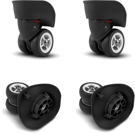 Yuiturt 4 Stück 360° Gepäck Ersatzräder, Kofferrollen mit 49mm OD, Kofferrollen Ersatzrollen für Koffer, Geräuscharm, Schwenkräder für Hart und Weichschalenkoffer