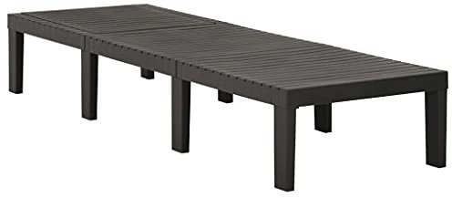 HETFTJN Liegesessel Strandstuhl Balkonmöbel Saunaliege - Sonnenliege Kunststoff Anthrazit für Outdoor Garten Camping Balkon