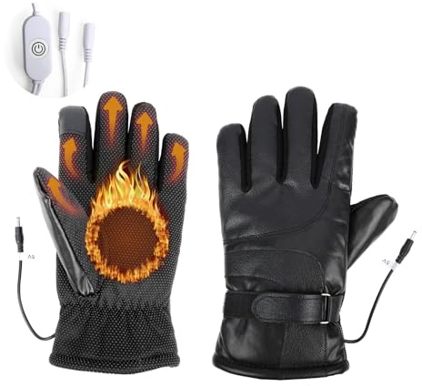 Fiohiros USB Heated Gloves for Men and Women Adjustable Temperature with Smart Heat Control Warm and Breathable Winter Gloves for Outdoor Cycling Skiing Commuting and Office Use