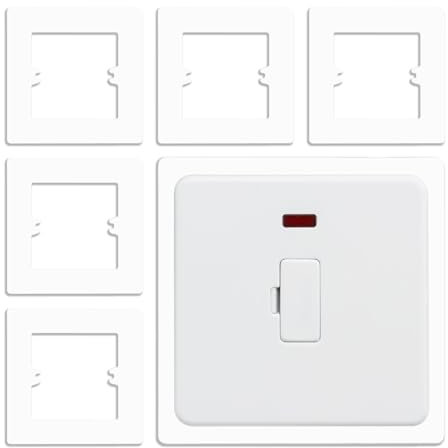 6 Pcs Light Switch Surround,Light Switch Cover Plates Socket Surround Cover Wall Protector Electrical Plug Socket Wall Cover Decorate Electrical Plug Protector Electrical Plug,for Replacement(White)